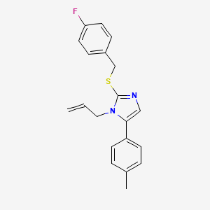 molecular formula C20H19FN2S B2861376 1-allyl-2-((4-fluorobenzyl)thio)-5-(p-tolyl)-1H-imidazole CAS No. 1207025-75-9