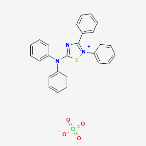 molecular formula C26H20ClN3O4S B2861380 5-(Diphenylamino)-2,3-diphenyl-1,2,4-thiadiazol-2-ium perchlorate CAS No. 474625-70-2