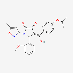 molecular formula C25H24N2O6 B2861400 3-羟基-4-(4-异丙氧基苯甲酰)-5-(2-甲氧基苯基)-1-(5-甲基异恶唑-3-基)-1H-吡咯-2(5H)-酮 CAS No. 618877-11-5