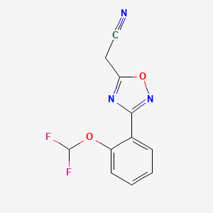 B2861405 2-{3-[2-(Difluoromethoxy)phenyl]-1,2,4-oxadiazol-5-yl}acetonitrile CAS No. 852851-75-3