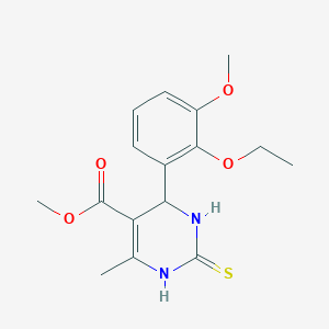 molecular formula C16H20N2O4S B286141 Methyl 6-(2-ethoxy-3-methoxyphenyl)-4-methyl-2-sulfanyl-1,6-dihydropyrimidine-5-carboxylate 