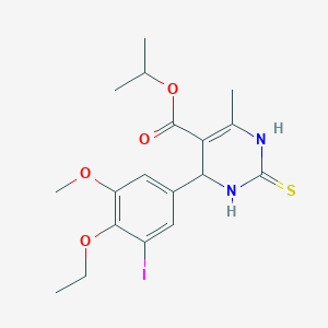 molecular formula C18H23IN2O4S B286142 Propan-2-yl 6-(4-ethoxy-3-iodo-5-methoxyphenyl)-4-methyl-2-sulfanyl-1,6-dihydropyrimidine-5-carboxylate 