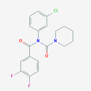 molecular formula C19H17ClF2N2O2 B2861426 N-(3-氯苯基)-N-(3,4-二氟苯甲酰)哌啶-1-甲酰胺 CAS No. 899992-82-6