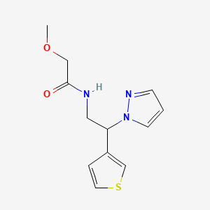 molecular formula C12H15N3O2S B2861430 N-(2-(1H-吡唑-1-基)-2-(噻吩-3-基)乙基)-2-甲氧基乙酰胺 CAS No. 2034546-93-3
