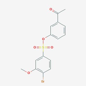 molecular formula C15H13BrO5S B2861431 3-乙酰苯基 4-溴-3-甲氧基苯-1-磺酸盐 CAS No. 2361796-50-9