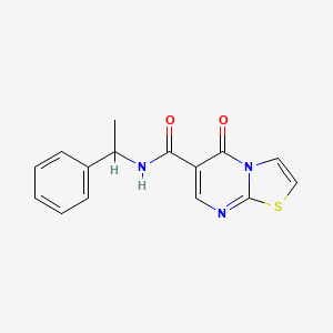 molecular formula C15H13N3O2S B2861434 5-氧代-N-(1-苯乙基)-5H-[1,3]噻唑并[3,2-a]嘧啶-6-甲酰胺 CAS No. 851943-57-2