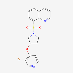 B2861438 8-[3-(3-Bromopyridin-4-yl)oxypyrrolidin-1-yl]sulfonylquinoline CAS No. 2380191-21-7