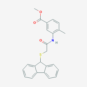 molecular formula C24H21NO3S B286144 methyl 3-{[(9H-fluoren-9-ylsulfanyl)acetyl]amino}-4-methylbenzoate 