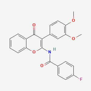 molecular formula C24H18FNO5 B2861440 N-[3-(3,4-二甲氧基苯基)-4-氧代-4H-香豆素-2-基]-4-氟苯甲酰胺 CAS No. 883953-29-5