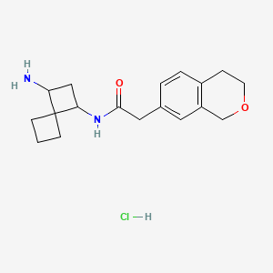 N-(1-Aminospiro[3.3]heptan-3-yl)-2-(3,4-dihydro-1H-isochromen-7-yl)acetamide;hydrochloride