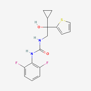 molecular formula C16H16F2N2O2S B2861501 1-(2-环丙基-2-羟基-2-(噻吩-2-基)乙基)-3-(2,6-二氟苯基)脲 CAS No. 1448036-54-1