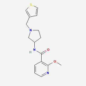 molecular formula C16H19N3O2S B2861517 2-methoxy-N-{1-[(thiophen-3-yl)methyl]pyrrolidin-3-yl}pyridine-3-carboxamide CAS No. 2097862-04-7