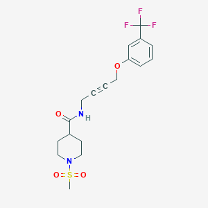 1-(methylsulfonyl)-N-(4-(3-(trifluoromethyl)phenoxy)but-2-yn-1-yl)piperidine-4-carboxamide