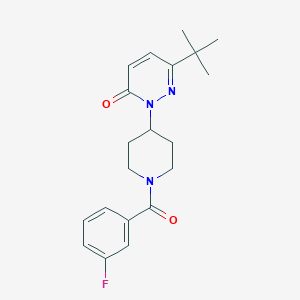 molecular formula C20H24FN3O2 B2861537 6-Tert-butyl-2-[1-(3-fluorobenzoyl)piperidin-4-yl]pyridazin-3-one CAS No. 2320884-42-0