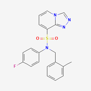 molecular formula C20H17FN4O2S B2861547 N-(4-fluorophenyl)-N-(2-methylbenzyl)[1,2,4]triazolo[4,3-a]pyridine-8-sulfonamide CAS No. 1251678-94-0