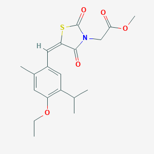 molecular formula C19H23NO5S B286158 methyl {(5E)-5-[4-ethoxy-2-methyl-5-(propan-2-yl)benzylidene]-2,4-dioxo-1,3-thiazolidin-3-yl}acetate 