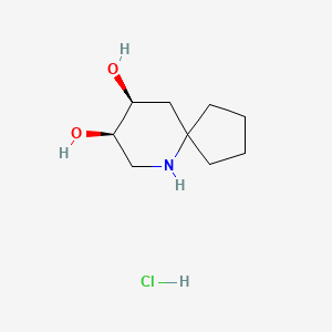 molecular formula C9H18ClNO2 B2861582 (8R,9S)-6-Azaspiro[4.5]decane-8,9-diol;hydrochloride CAS No. 2361610-03-7