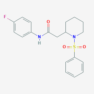 N-(4-fluorophenyl)-2-(1-(phenylsulfonyl)piperidin-2-yl)acetamide