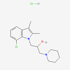1-(7-chloro-2,3-dimethyl-1H-indol-1-yl)-3-(piperidin-1-yl)propan-2-ol hydrochloride