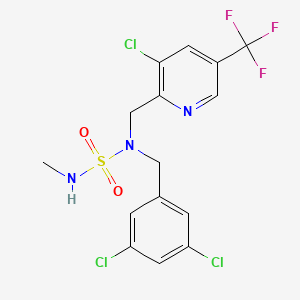 molecular formula C15H13Cl3F3N3O2S B2861601 ({[3-Chloro-5-(trifluoromethyl)pyridin-2-yl]methyl}[(3,5-dichlorophenyl)methyl]sulfamoyl)(methyl)amine CAS No. 2059513-74-3