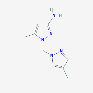 molecular formula C9H13N5 B2861602 5-甲基-1-((4-甲基-1H-吡唑-1-基)甲基)-1H-吡唑-3-胺 CAS No. 1006319-23-8