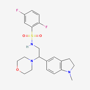 2,5-difluoro-N-(2-(1-methylindolin-5-yl)-2-morpholinoethyl)benzenesulfonamide