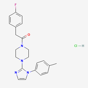 2-(4-fluorophenyl)-1-(4-(1-(p-tolyl)-1H-imidazol-2-yl)piperazin-1-yl)ethanone hydrochloride