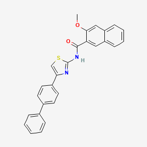 molecular formula C27H20N2O2S B2861609 3-methoxy-N-[4-(4-phenylphenyl)-1,3-thiazol-2-yl]naphthalene-2-carboxamide CAS No. 306289-70-3