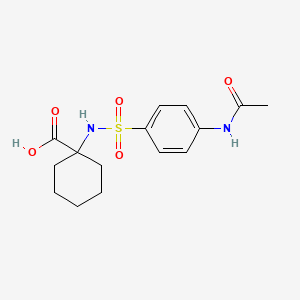 molecular formula C15H20N2O5S B2861613 1-((4-Acetamidophenyl)sulfonamido)cyclohexane-1-carboxylic acid CAS No. 274686-10-1