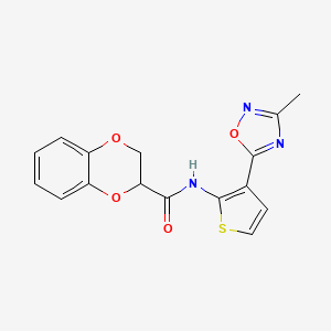 B2861614 N-(3-(3-methyl-1,2,4-oxadiazol-5-yl)thiophen-2-yl)-2,3-dihydrobenzo[b][1,4]dioxine-2-carboxamide CAS No. 2034302-75-3
