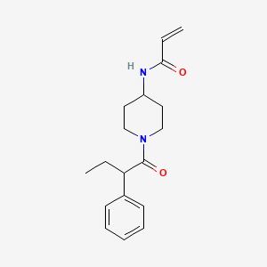 molecular formula C18H24N2O2 B2861619 N-[1-(2-Phenylbutanoyl)piperidin-4-yl]prop-2-enamide CAS No. 2305515-14-2