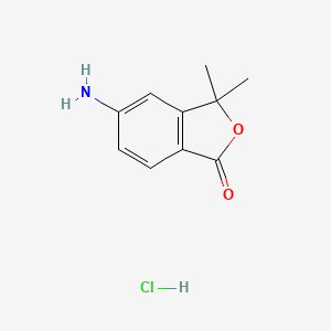 molecular formula C10H12ClNO2 B2861623 5-amino-3,3-dimethyl-1,3-dihydro-2-benzofuran-1-one hydrochloride CAS No. 2320463-39-4