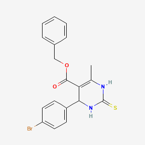 molecular formula C19H17BrN2O2S B2861626 Benzyl 4-(4-bromophenyl)-6-methyl-2-sulfanylidene-3,4-dihydro-1H-pyrimidine-5-carboxylate CAS No. 500148-80-1