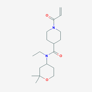 molecular formula C18H30N2O3 B2861628 N-(2,2-Dimethyloxan-4-yl)-N-ethyl-1-prop-2-enoylpiperidine-4-carboxamide CAS No. 2361699-80-9