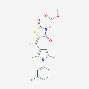 molecular formula C19H17BrN2O4S B286163 methyl [(5E)-5-{[1-(3-bromophenyl)-2,5-dimethyl-1H-pyrrol-3-yl]methylidene}-2,4-dioxo-1,3-thiazolidin-3-yl]acetate 