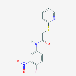 molecular formula C13H10FN3O3S B2861638 N-(4-fluoro-3-nitrophenyl)-2-(pyridin-2-ylthio)acetamide CAS No. 401574-09-2