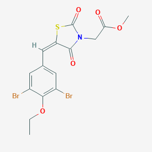 molecular formula C15H13Br2NO5S B286165 methyl [(5E)-5-(3,5-dibromo-4-ethoxybenzylidene)-2,4-dioxo-1,3-thiazolidin-3-yl]acetate 