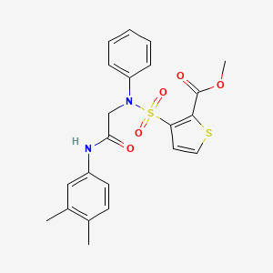 molecular formula C22H22N2O5S2 B2861654 Methyl 3-[{2-[(3,4-dimethylphenyl)amino]-2-oxoethyl}(phenyl)sulfamoyl]thiophene-2-carboxylate CAS No. 895264-49-0