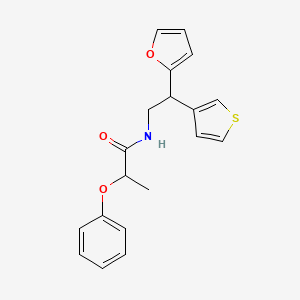molecular formula C19H19NO3S B2861657 N-(2-(furan-2-yl)-2-(thiophen-3-yl)ethyl)-2-phenoxypropanamide CAS No. 2097899-00-6