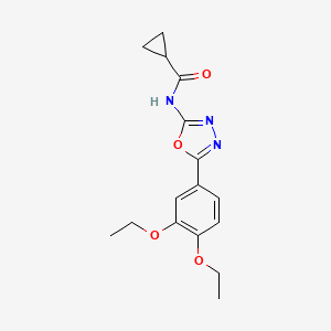 molecular formula C16H19N3O4 B2861661 N-(5-(3,4-二乙氧基苯基)-1,3,4-恶二唑-2-基)环丙烷甲酰胺 CAS No. 1170253-66-3