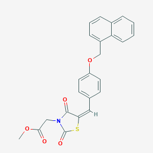 molecular formula C24H19NO5S B286167 methyl {(5E)-5-[4-(naphthalen-1-ylmethoxy)benzylidene]-2,4-dioxo-1,3-thiazolidin-3-yl}acetate 