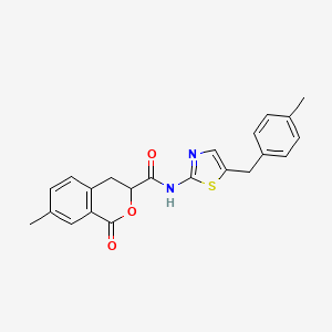 molecular formula C22H20N2O3S B2861682 7-methyl-N-[5-(4-methylbenzyl)-1,3-thiazol-2-yl]-1-oxo-3,4-dihydro-1H-isochromene-3-carboxamide CAS No. 874466-48-5