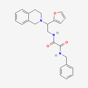 molecular formula C24H25N3O3 B2861687 N1-benzyl-N2-(2-(3,4-dihydroisoquinolin-2(1H)-yl)-2-(furan-2-yl)ethyl)oxalamide CAS No. 903288-20-0