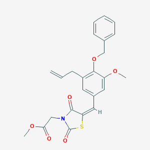 molecular formula C24H23NO6S B286170 methyl {(5E)-5-[4-(benzyloxy)-3-methoxy-5-(prop-2-en-1-yl)benzylidene]-2,4-dioxo-1,3-thiazolidin-3-yl}acetate 