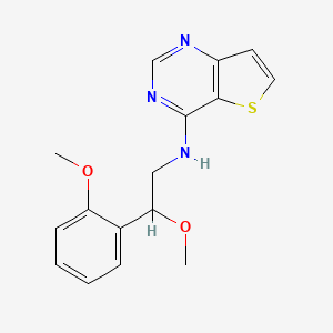 molecular formula C16H17N3O2S B2861705 N-[2-Methoxy-2-(2-methoxyphenyl)ethyl]thieno[3,2-d]pyrimidin-4-amine CAS No. 2380081-20-7