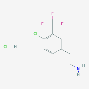 molecular formula C9H10Cl2F3N B2861711 2-(4-氯-3-三氟甲基-苯基)-乙胺盐酸盐 CAS No. 875305-57-0