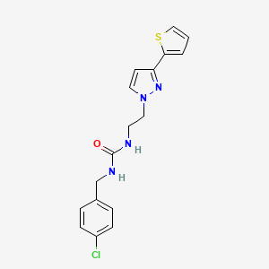 molecular formula C17H17ClN4OS B2861718 1-(4-氯苄基)-3-(2-(3-(噻吩-2-基)-1H-吡唑-1-基)乙基)脲 CAS No. 1797822-70-8