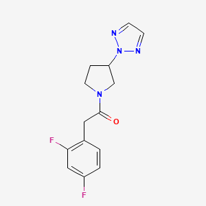 molecular formula C14H14F2N4O B2861720 1-(3-(2H-1,2,3-三唑-2-基)吡咯烷-1-基)-2-(2,4-二氟苯基)乙酮 CAS No. 2034347-07-2