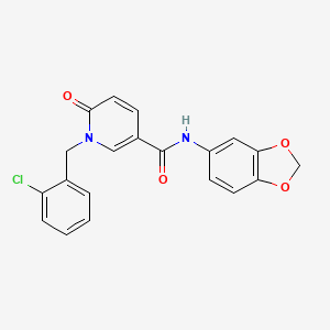 molecular formula C20H15ClN2O4 B2861724 N-(1,3-苯并二氧杂环-5-基)-1-[(2-氯苯基)甲基]-6-氧代吡啶-3-甲酰胺 CAS No. 941930-71-8