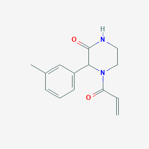 molecular formula C14H16N2O2 B2861726 3-(3-Methylphenyl)-4-prop-2-enoylpiperazin-2-one CAS No. 2361638-70-0